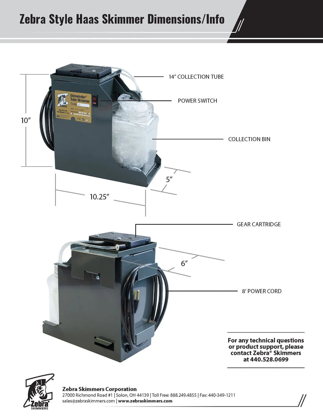 Zebra Style Haas Coolant Oil Skimmer - Zebra Skimmers Store